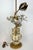 Metal Gilt Lamp With 3-Dimensional Over-Scale Metal Flowers For Sale - Image 7 of 13
