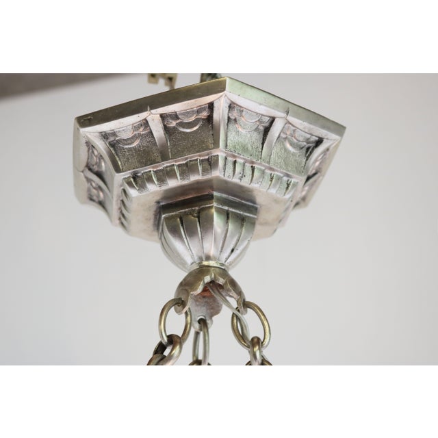 French Antique Art Deco Pendant Light by Mouynet, 1920 For Sale - Image 9 of 10
