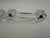 Description: This listing is for a pair of vintage clear glass bridge-style drawer pulls with faceted ends and original...