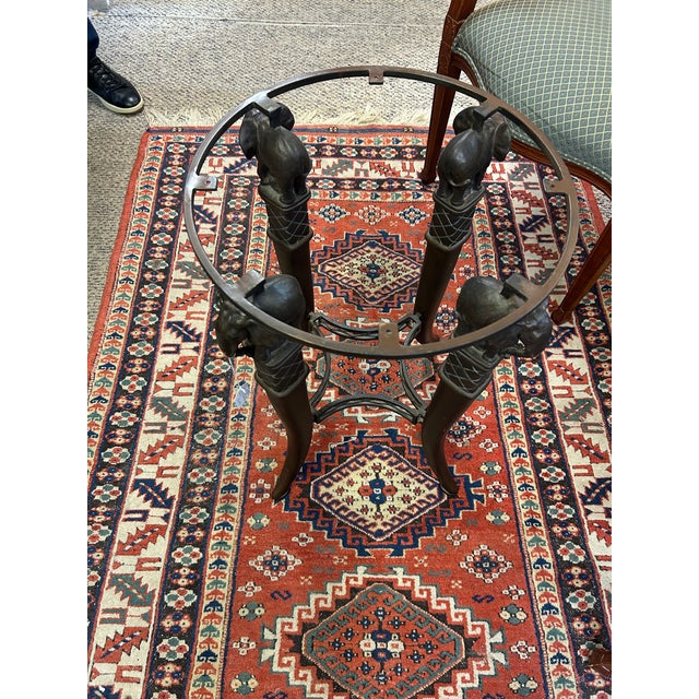 Marble Top & Metal Based End Table With Elephant Motif For Sale - Image 12 of 12