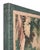 Hidden Hamlet wall art is a large tapestry with a mythic castle and forest pattern in antique green and natural brown...