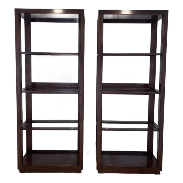 Thomasville Cherry Wood Bookcases Set of Two, Attributed For Sale