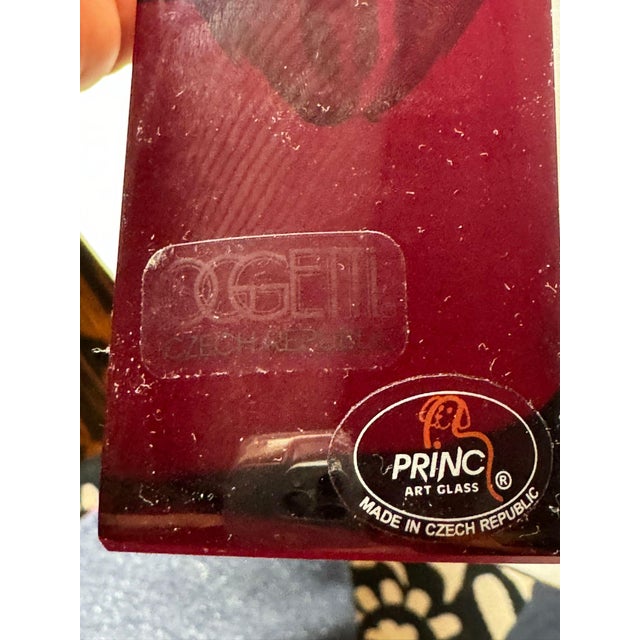 1990s Princ Art Crystal Glass Vase – Vintage Decorative Piece For Sale - Image 9 of 10