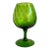 Mid Century Modern Empoli Optic Brandy Snifter Vase Green Swirl Footed Pedestal Bowl 1960s Vintage 9” Tall Italian Art Glass For Sale