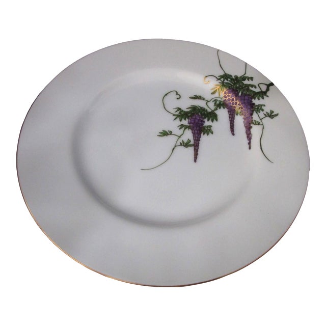 1950s Koshida Wisteria Garland Hand Painted Vintage Luncheon Tea Dessert Plate For Sale