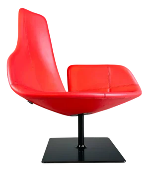 Moroso Swivel Armchair in Leather Red from Patricia Urquiola