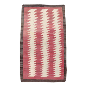 Galerie Shabab Collection Tribal Mid-20th Century Handmade American Flatweave Navajo Throw Rug