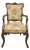 1910s English Edwardian Carved Upholstered Armchair With Cabriole Legs For Sale