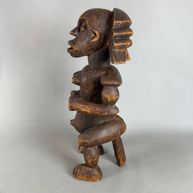 Large 20th Century Ritual African Tribal Statue in Wood For Sale - Image 5 of 11