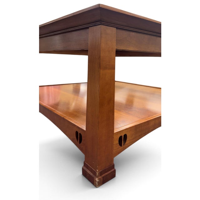 Wood Vintage Stickley Glass Top Cocktail or Coffee Table For Sale - Image 7 of 17