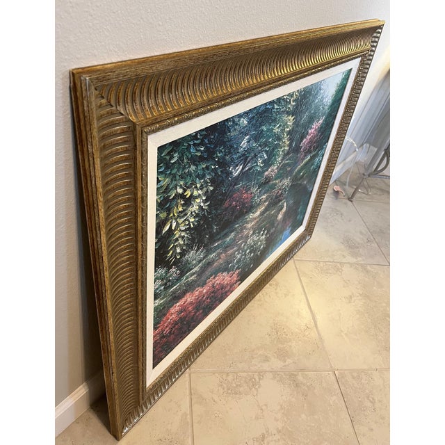 1960s Henry Peeters Hand-Embellished Giclee Landscape Impressionist Framed Reproduction Print For Sale - Image 4 of 7