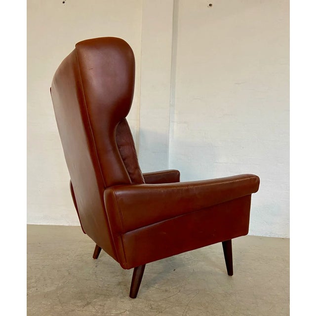 Vintage Danish Caramel Brown Leather Chair by Svend Skipper, 1964 For Sale - Image 11 of 17