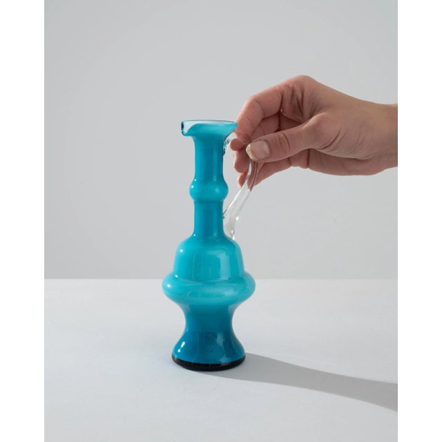 1960s Italian Blue Glass Jug For Sale - Image 4 of 8