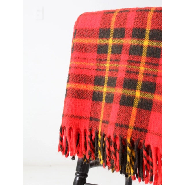 Rustic Vintage Plaid Throw Blanket For Sale - Image 3 of 10