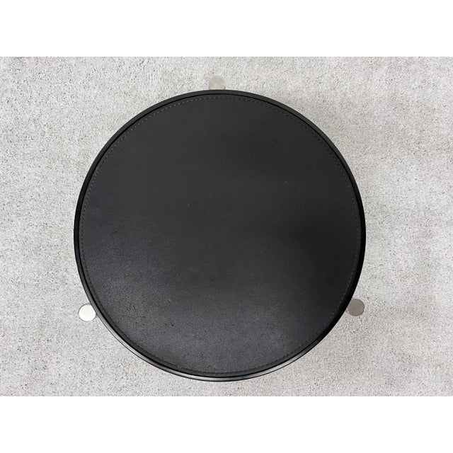 Animal Skin Brighella Black Leather and Chrome Side Table for Zanotta, Historical Archive For Sale - Image 7 of 13