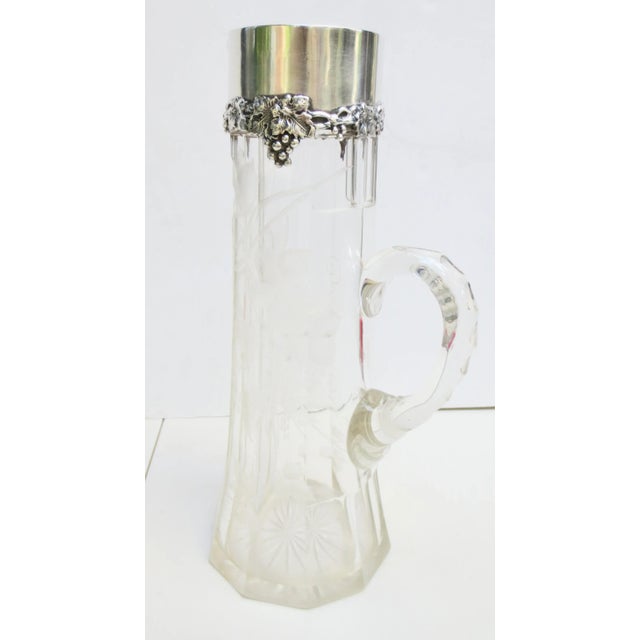 Art Nouveau Antique Claret Sherry Brandy Pitcher Circa 1905 For Sale - Image 3 of 10