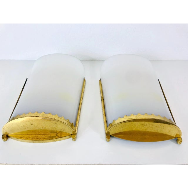 Metal 1950s Mid-Century Modern Brass and Perspex Cinema Wall Lamps - a Pair For Sale - Image 7 of 13