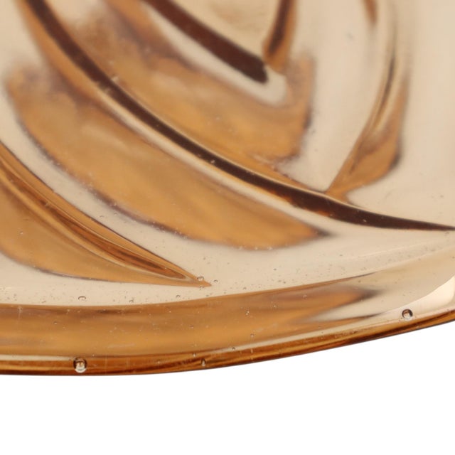 Art Deco Amber Cake Plate from Val Saint Lambert, 1930s For Sale - Image 6 of 14