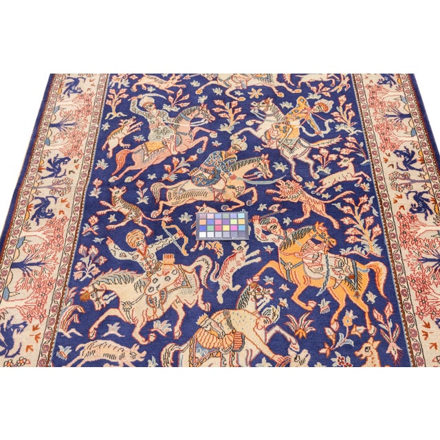 Vintage Hand-Knotted Persian Isfahan Rug 4'5" X 6'7" For Sale - Image 15 of 18