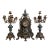 Marble Mantle Clock & (2) Candelabras Set￼ For Sale