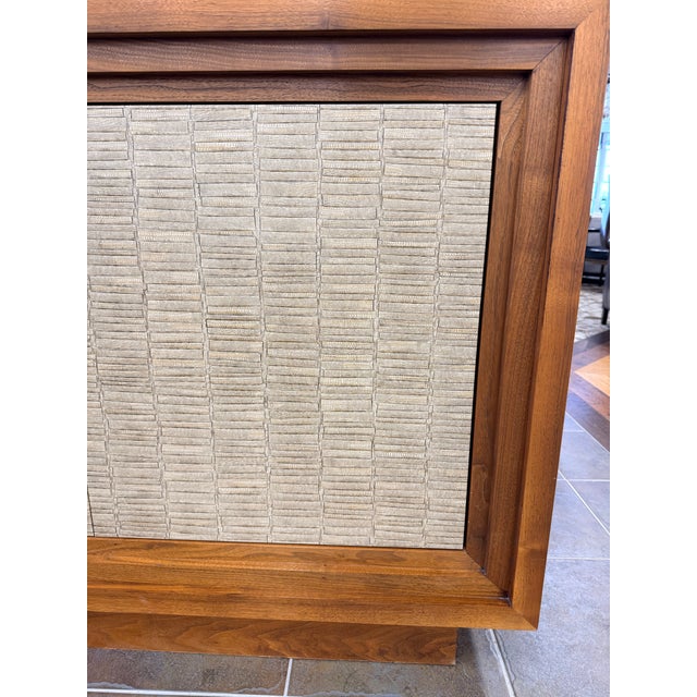 Brown Large Faux Snakeskin and Walnut Long Credenza Sideboard For Sale - Image 8 of 11