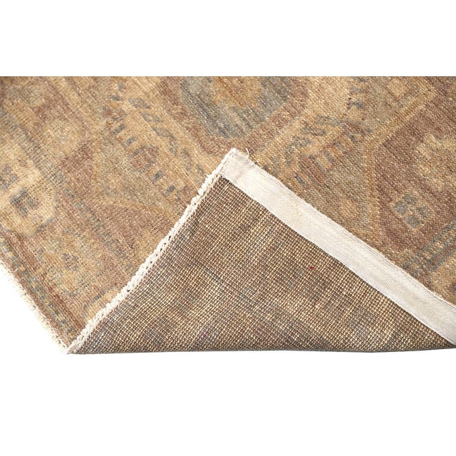 10x14 Fine Hand-Knotted Golden Geometric Oushak Style Rug For Sale - Image 9 of 9