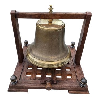 Large Antique Bronze Bell, College, Ship or Servants Bell, 1880 For Sale