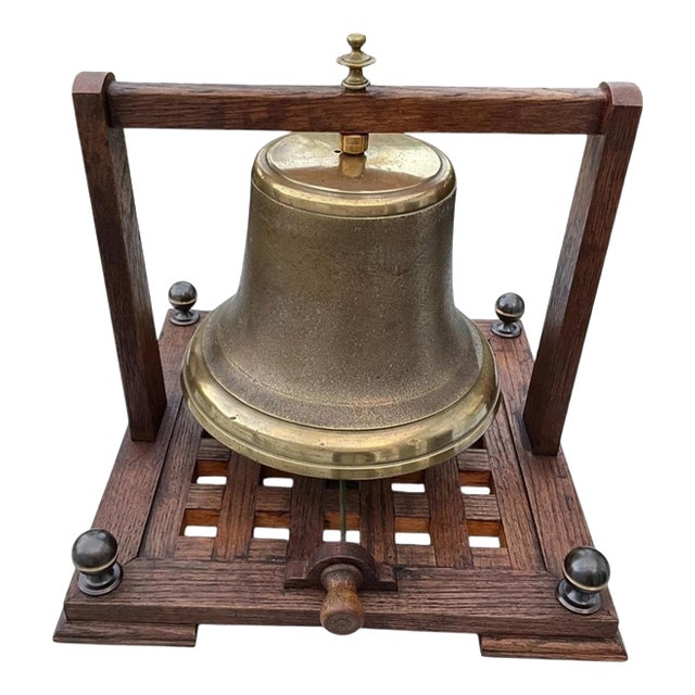Large Antique Bronze Bell, College, Ship or Servants Bell, 1880 For Sale