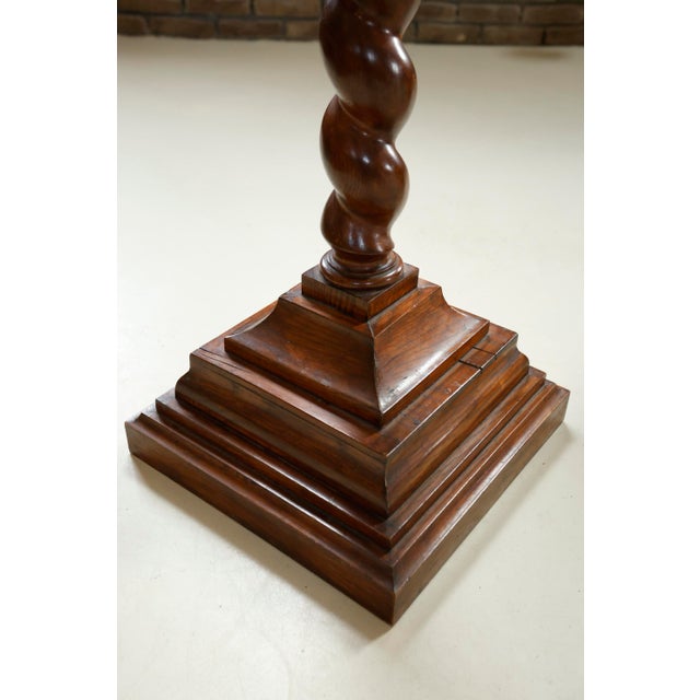 1920s Antique Oak Barley Twist Pedestal / Plant Stand - 109 Cm Height, 1920 For Sale - Image 5 of 13