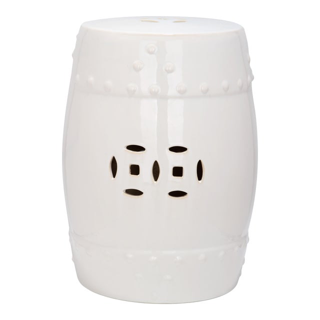 Garden Stool in Cream For Sale