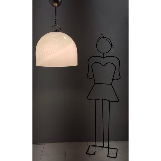 Postmodern Vintage Bell-Shaped Murano Glass Pendant attributed to Lino Tagliapietra for La Murrina, 1970s For Sale - Image 3 of 11