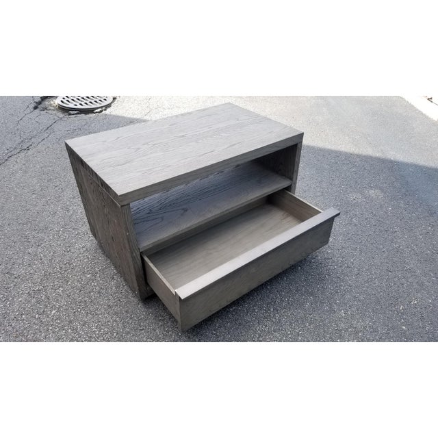 Restoration Hardware Bezier Open Nightstand in Grey Oak/Pewter 36