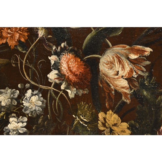 Andrea Scacciati, Flowers Still Life, 1680, Oil on Canvas, Framed For Sale - Image 12 of 15
