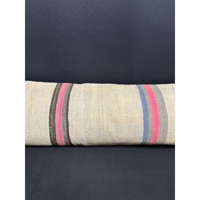 Contemporary Turkish Hemp Pillow Cushion Natural Beige Brown Cushion Cover 12"x46" For Sale - Image 3 of 4