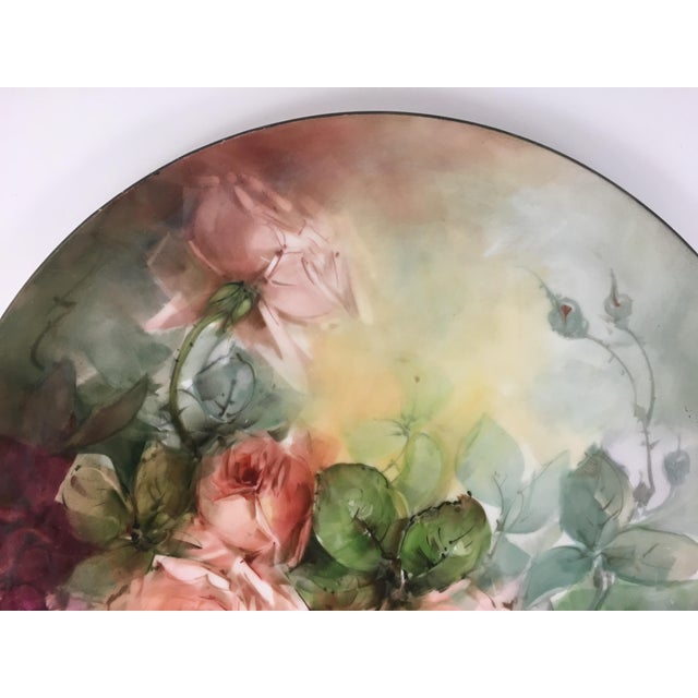 Light Yellow French Majolica Floral Charger by Patti Zomber, Hand-Painted, 13.5" For Sale - Image 8 of 8