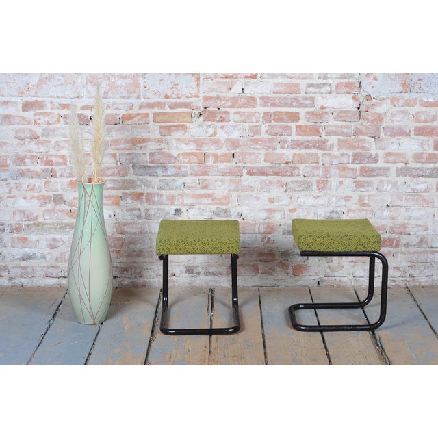Czech Bauhaus Stools in Tubular Steel, 1930s, Set of 2 For Sale - Image 6 of 9