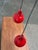 Black Mid-Century German Red Glass Pendant Lamps from Peill & Putzler, 1960s, Set of 2 For Sale - Image 8 of 18