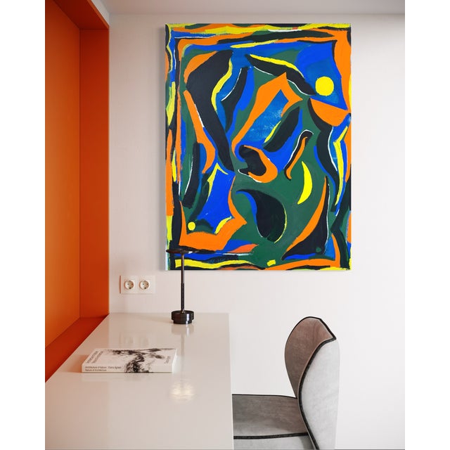 Mid-Century Modern Cross Currents, Contemporary Abstract Painting by Matt Higgins For Sale - Image 3 of 10