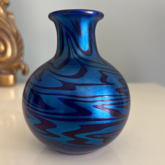 Orient and Flume Iridescent Art Glass For Sale - Image 4 of 7