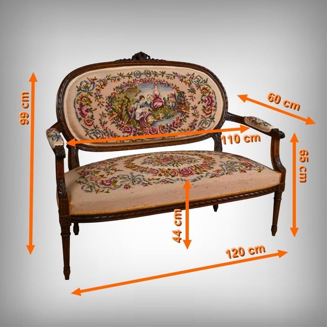 Louis XVI Stained Beechwood Sofa, 1920 For Sale - Image 17 of 18