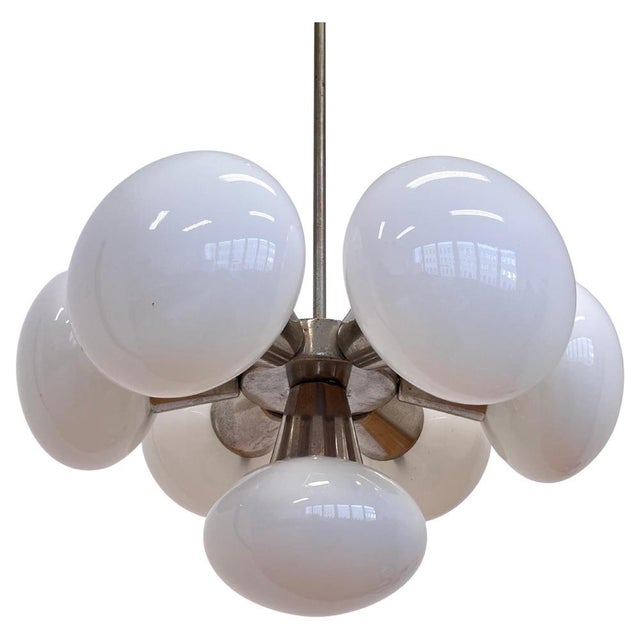 Cleaned and polished. Patina, see the photos. 6 x e12-e14 bulbs us wiring compatible good original condition with minor...