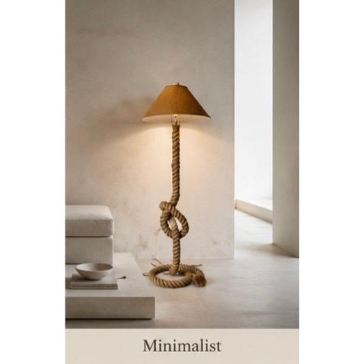 Vintage Audoux Minet Style Coastal Organic Sculptural Rope Knot Floor Lamp For Sale - Image 13 of 17