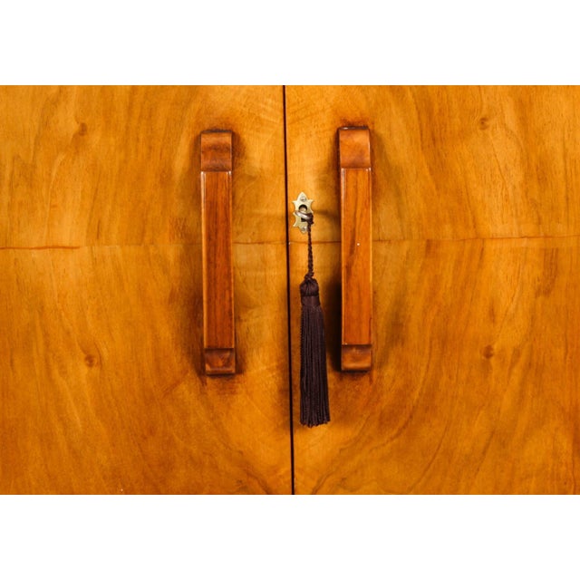 Antique Art Deco Burr Walnut Cocktail Cabinet Dry Bar from Epstein Manner, 1920s For Sale - Image 9 of 18