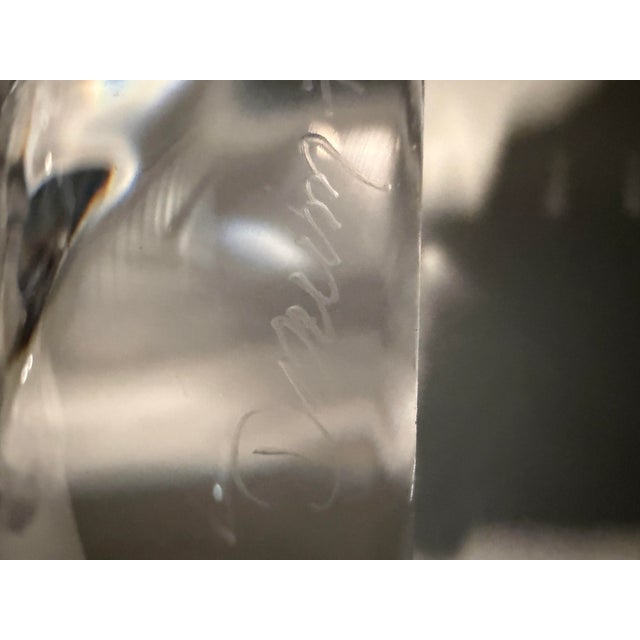 Mid-Century Modernist Sculptural Crystal Candelabra Signed Daum From France For Sale In Jacksonville, FL - Image 6 of 9