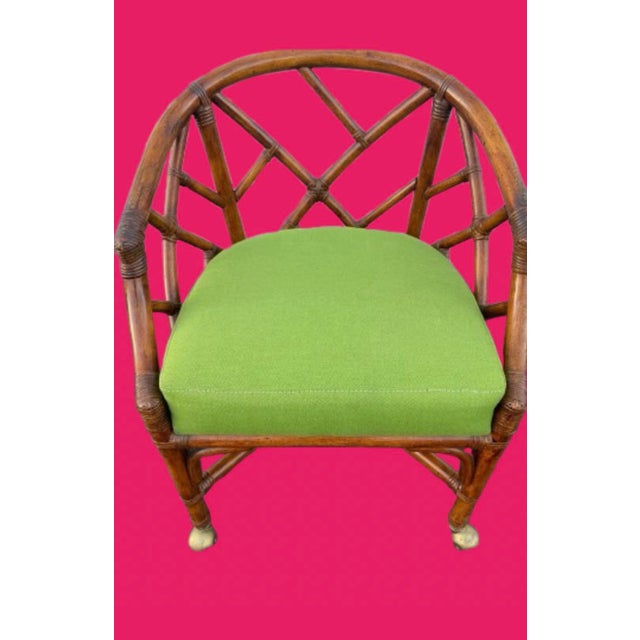 Henry Link Bamboo & Rattan Chippendale Style Accent Chairs -Set of 4 For Sale - Image 9 of 11