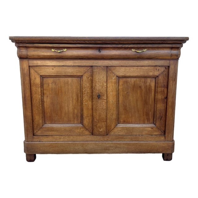 French 19th Century Louis Philippe Solid Oak Two Door Buffet For Sale