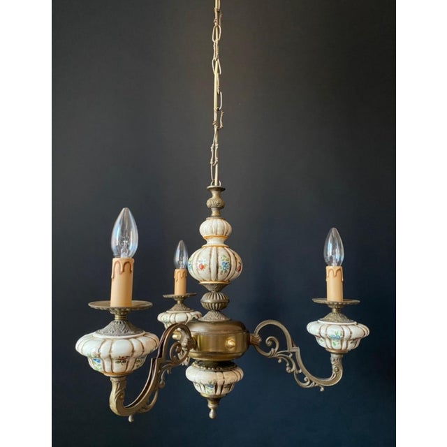 Vintage Ceramic Chandelier, 1960s For Sale - Image 9 of 13