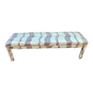 Late 20th Century Upholstered Parsons-Style Bench For Sale