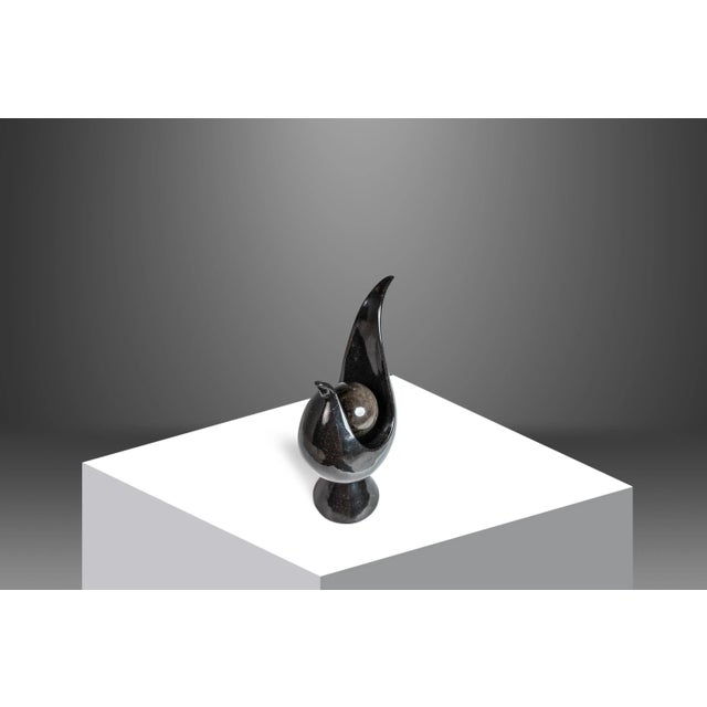 Black Post Modern Two-Piece Sculpture in Solid Black Marble, Usa, C. 1980's For Sale - Image 8 of 12
