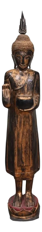 Large Standing Thai Buddha Statue, 1930s